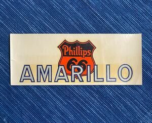 Vintage Phillips 66 Amarillo Texas Decal Label Gas Station Travel Souvenir Oil